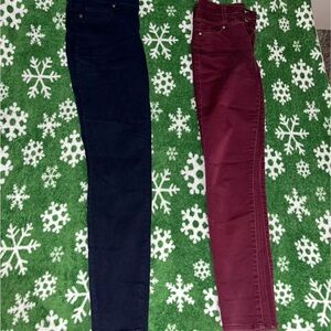 Stylish Women's Jeans - Black and Burgundy